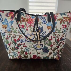 Flowery tote hangbag